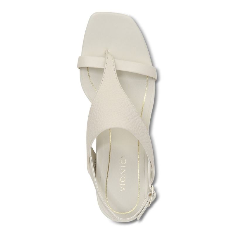 Vionic Alondra Tacón Sandal Creme | wl1VfWC5