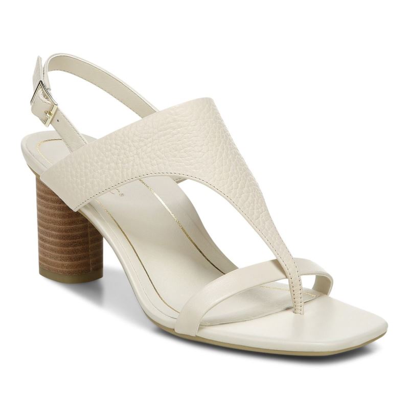 Vionic Alondra Tacón Sandal Creme | wl1VfWC5