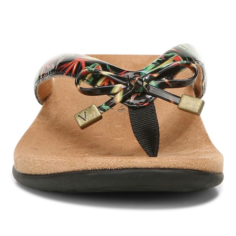 Vionic Bella Puntera Post Sandal Negros | acwsyWwI