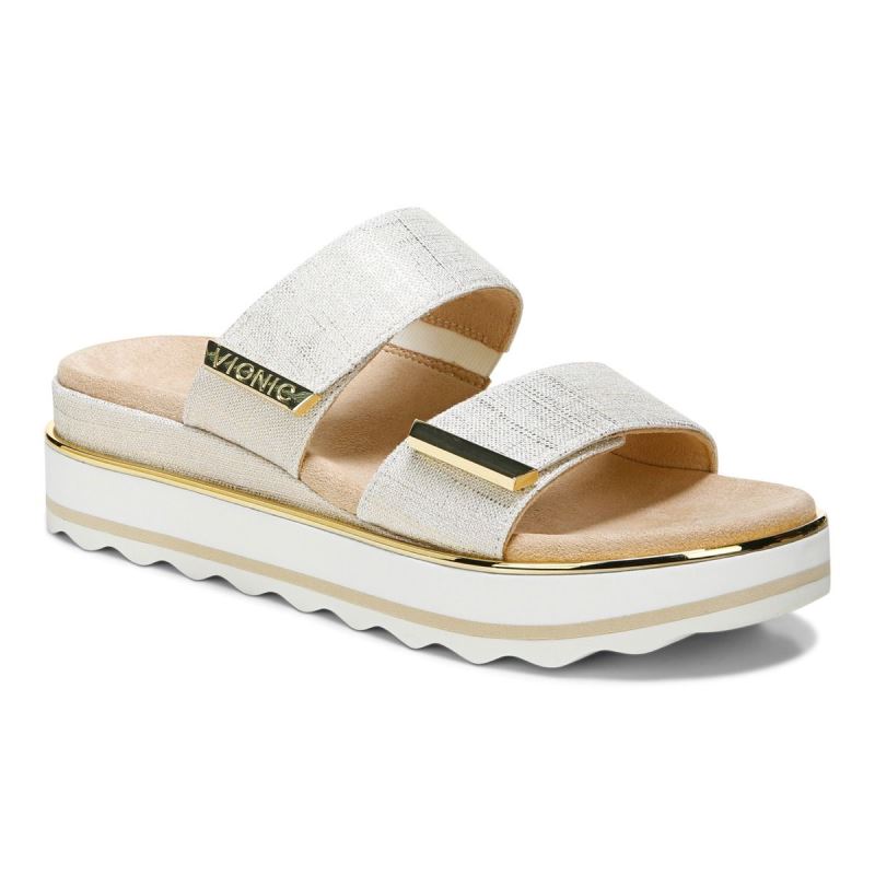 Vionic Brandie Flatform Sandal Blancos | rjNGMocr