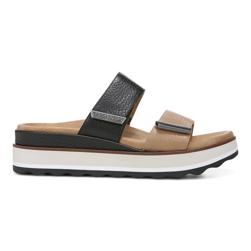Vionic Brandie Flatform Sandal Negros | agL0SwPK