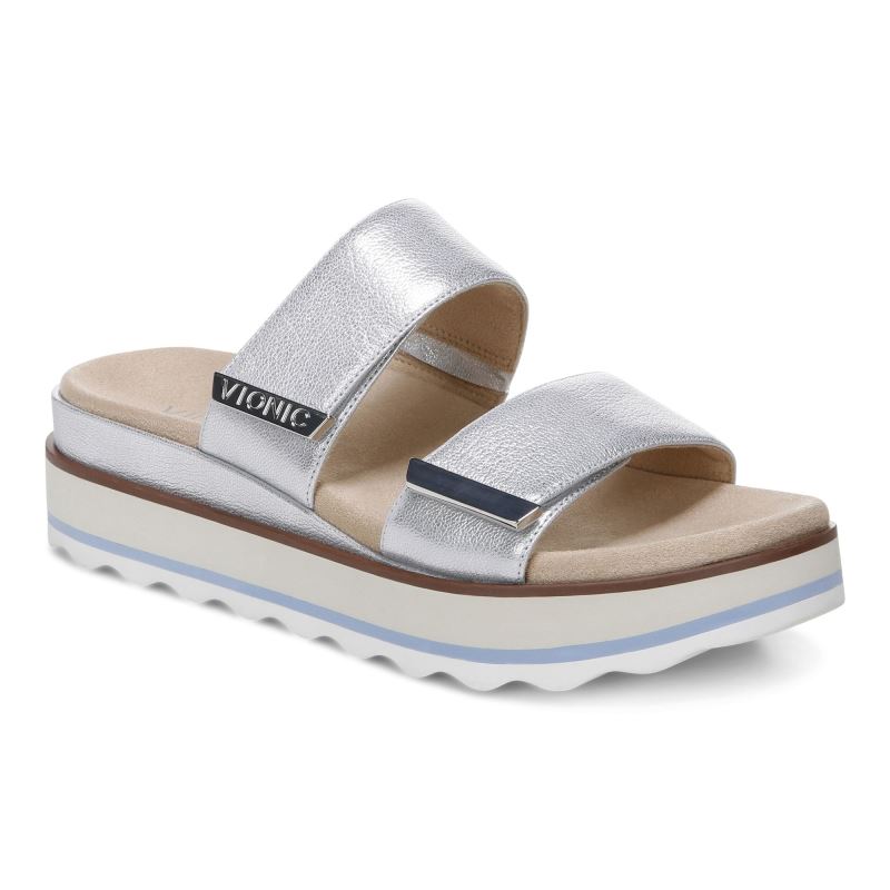 Vionic Brandie Flatform Sandal Plateados | B6kA3Ius