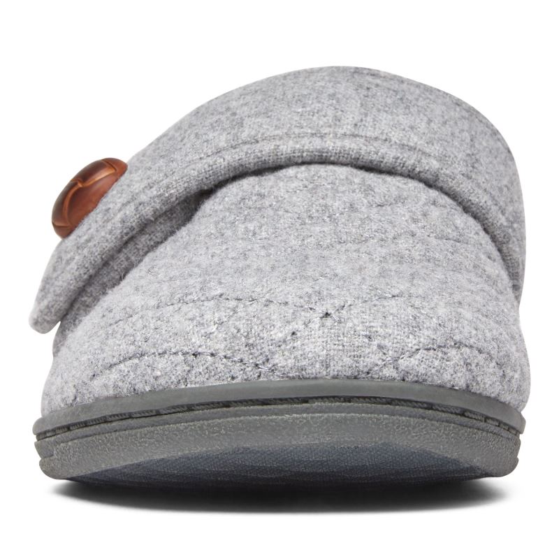 Vionic Carlin Pantuflas Grises Claro | PiiSiqWy