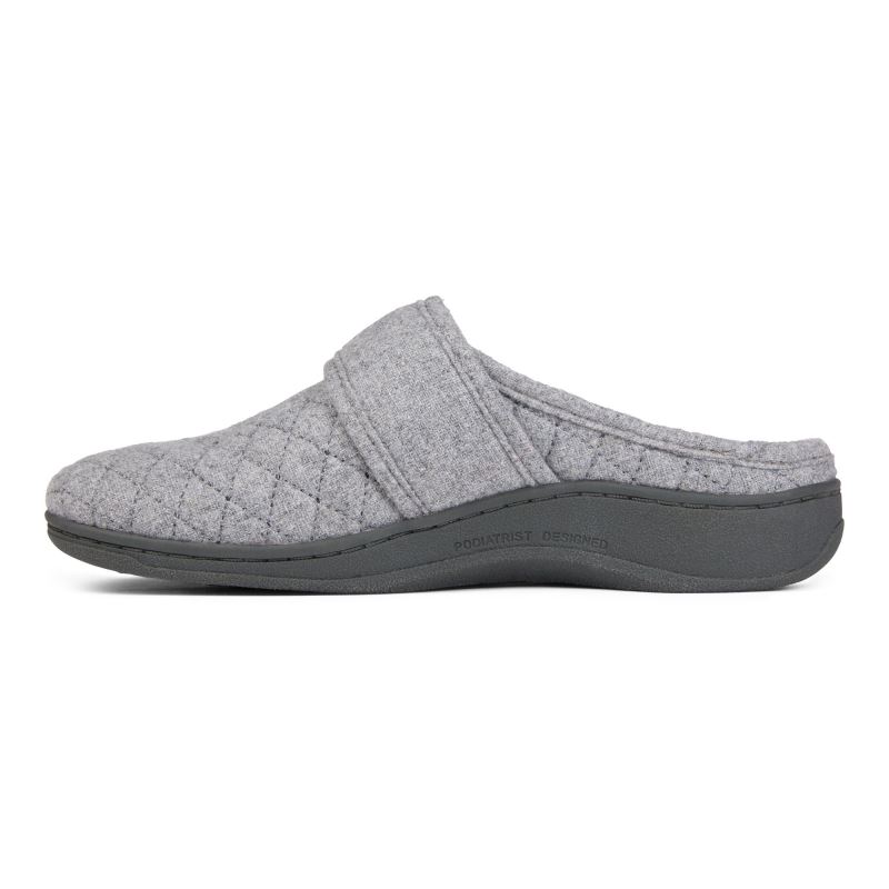 Vionic Carlin Pantuflas Grises Claro | PiiSiqWy