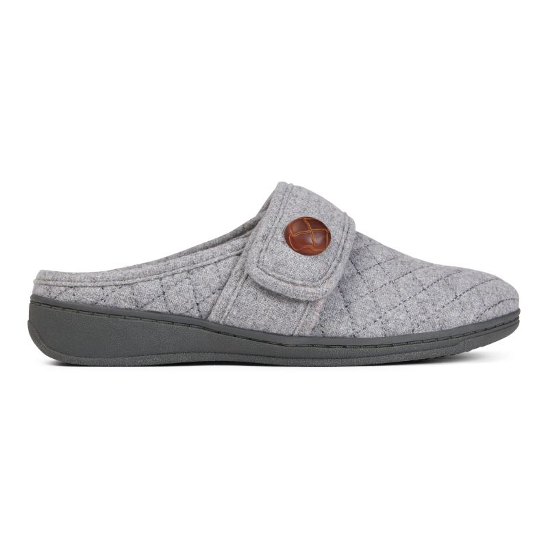 Vionic Carlin Pantuflas Grises Claro | PiiSiqWy