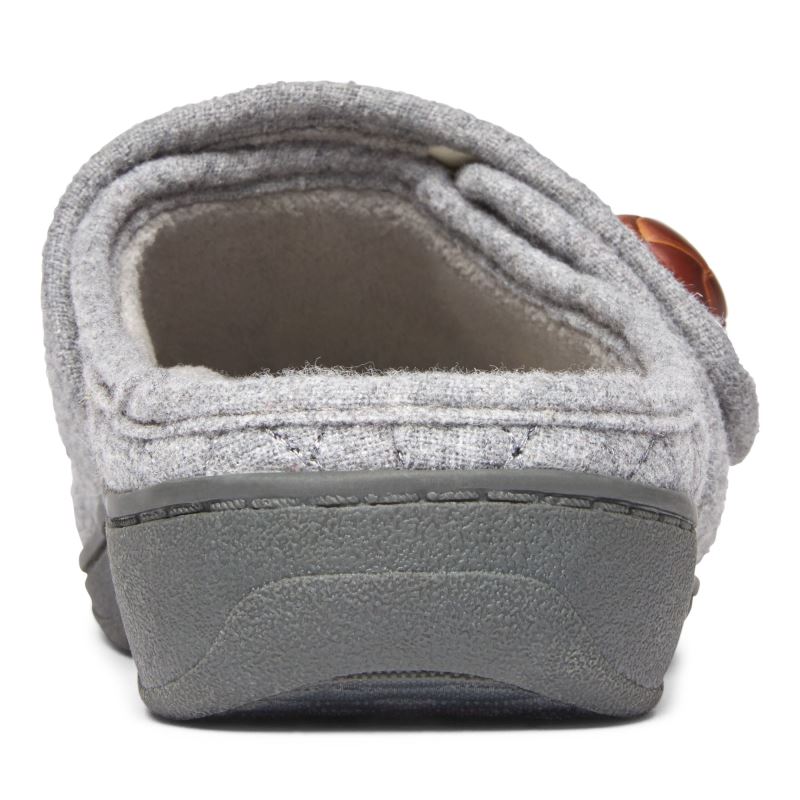 Vionic Carlin Pantuflas Grises Claro | PiiSiqWy