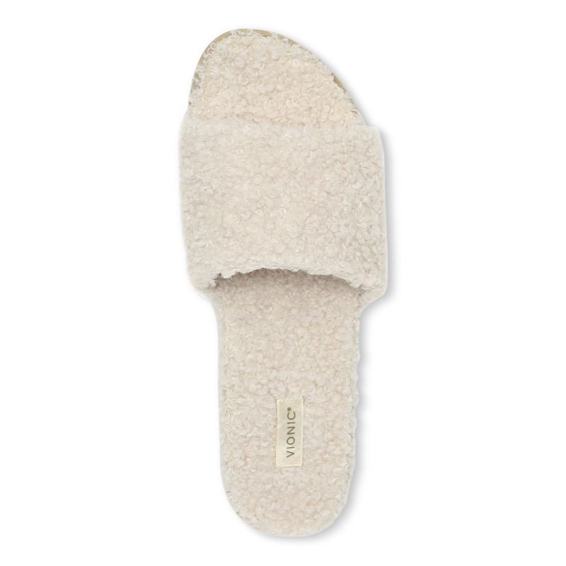 Vionic Demi Shearling Chanclas Beige | 9GGf1Fi9