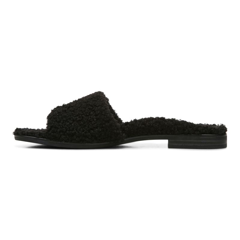 Vionic Demi Shearling Chanclas Negros | ssAbSFi7