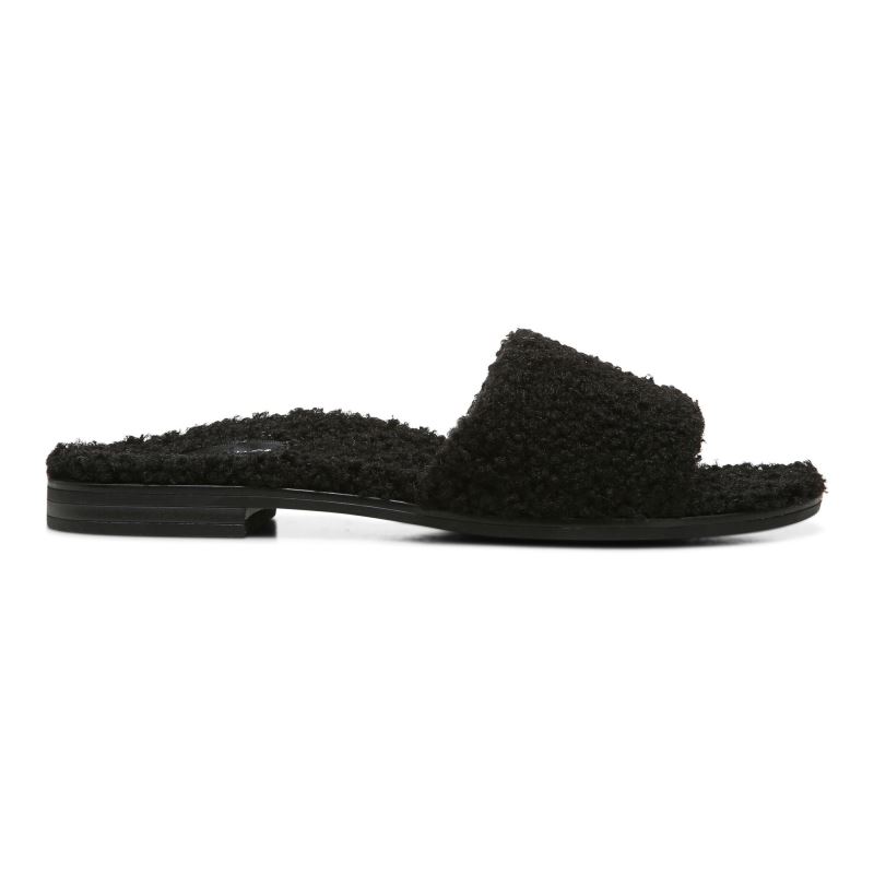 Vionic Demi Shearling Chanclas Negros | ssAbSFi7