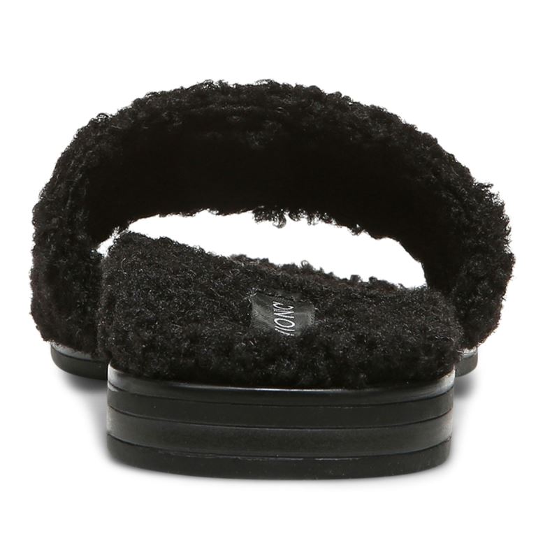 Vionic Demi Shearling Chanclas Negros | ssAbSFi7