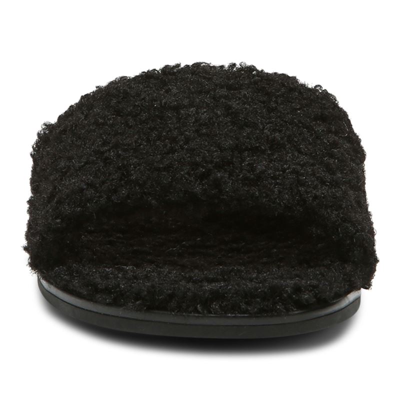 Vionic Demi Shearling Chanclas Negros | ssAbSFi7