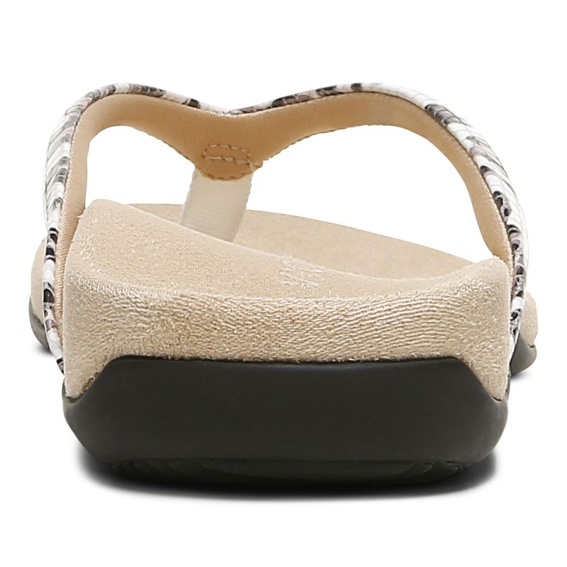 Vionic Dillon Puntera Post Sandal Blancos Leopardo | 6tjYsKBI