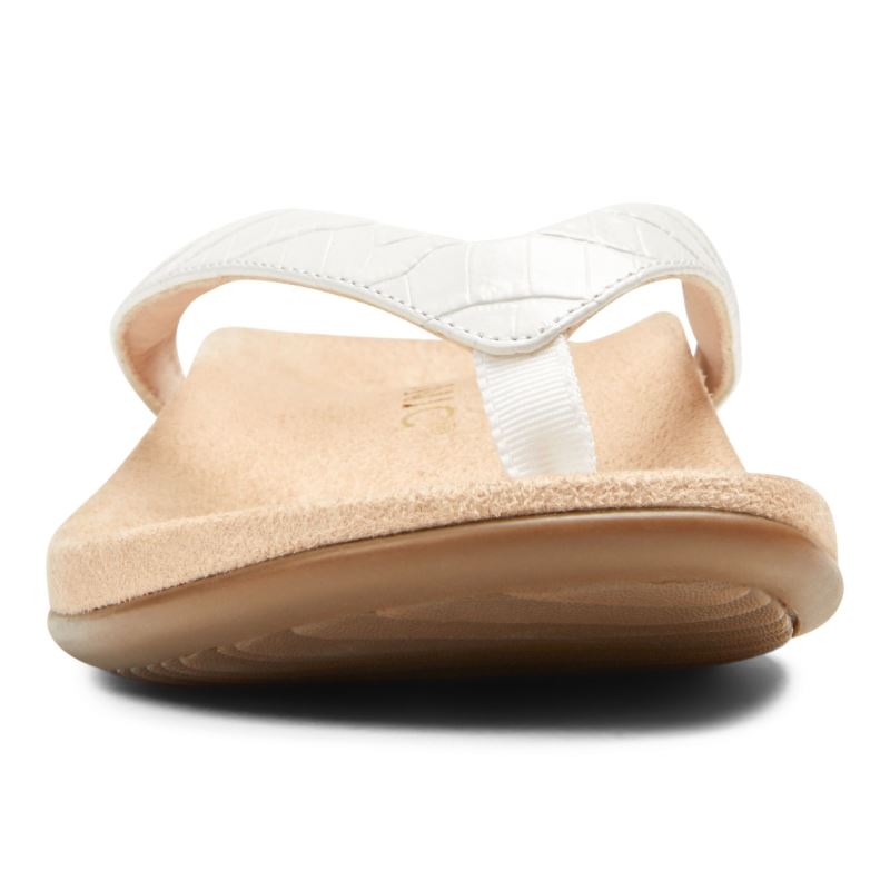 Vionic Dillon Puntera Post Sandal Blancos | 9cBqL1wy