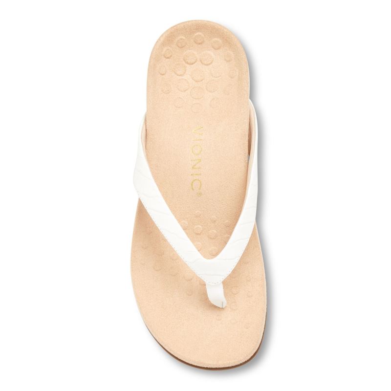 Vionic Dillon Puntera Post Sandal Blancos | 9cBqL1wy