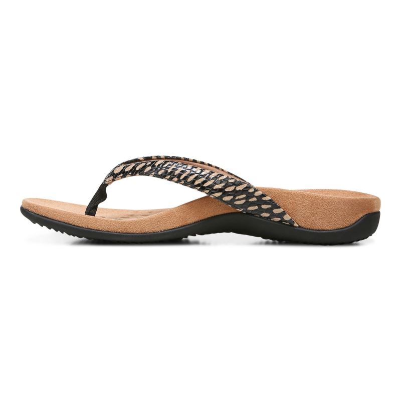 Vionic Dillon Puntera Post Sandal Negros | Ik7BZJQw