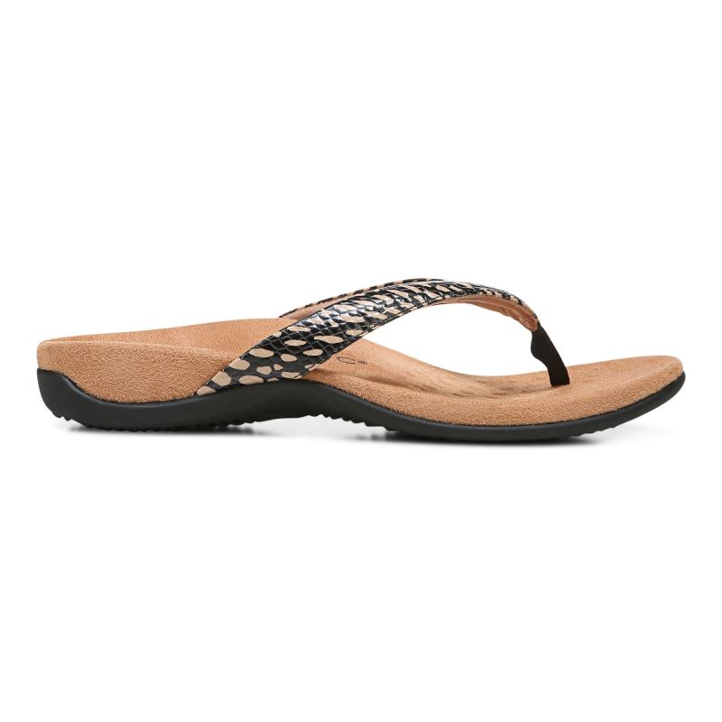 Vionic Dillon Puntera Post Sandal Negros | Ik7BZJQw