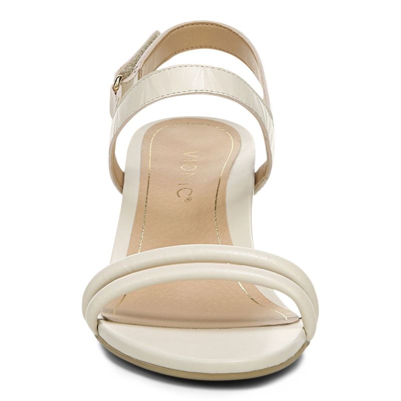 Vionic Emmy Wedge Sandal Creme | HZMq6QrT