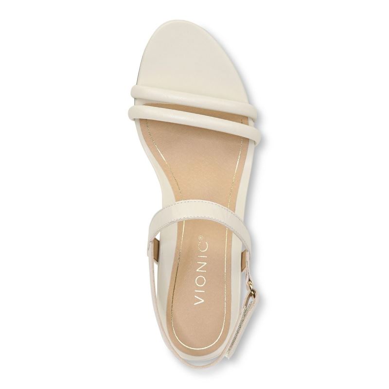 Vionic Emmy Wedge Sandal Creme | HZMq6QrT