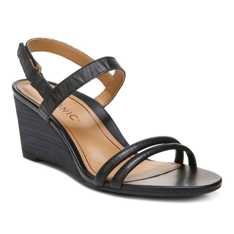 Vionic Emmy Wedge Sandal Negros | gOyIwOnH