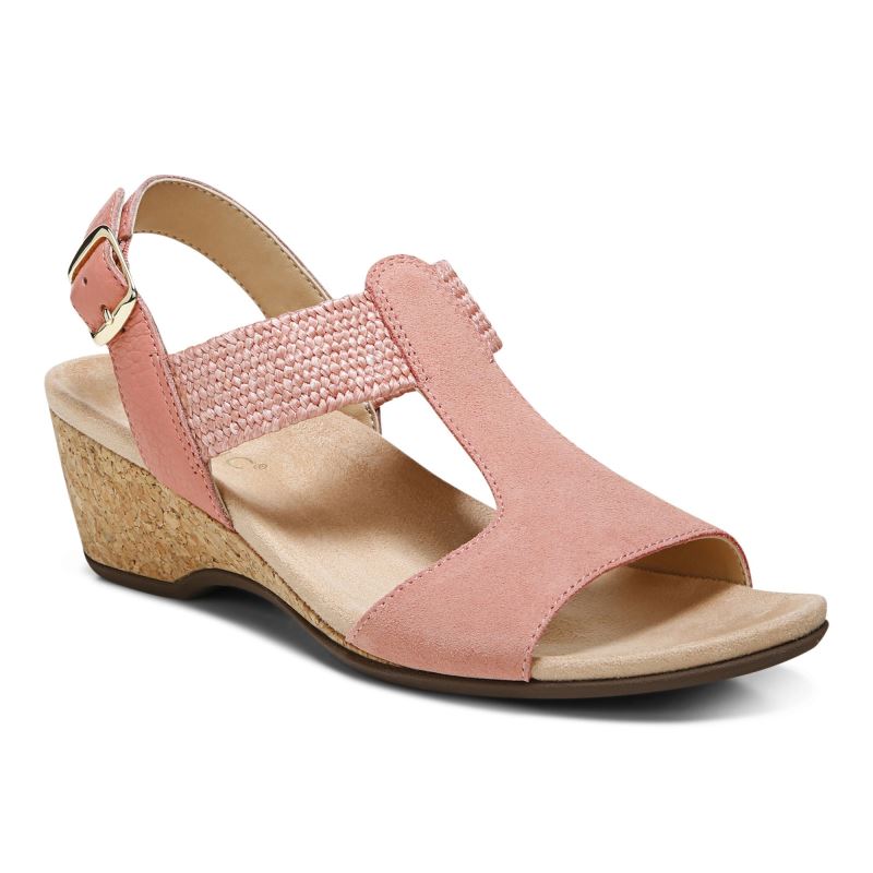 Vionic Kaytie Wedge Sandal Coral | vvnVjKzE