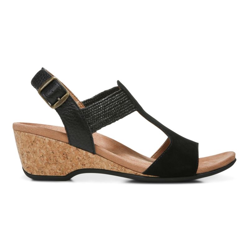 Vionic Kaytie Wedge Sandal Negros | MOTY8QgY
