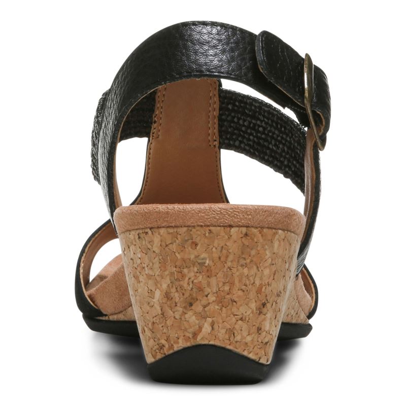 Vionic Kaytie Wedge Sandal Negros | MOTY8QgY