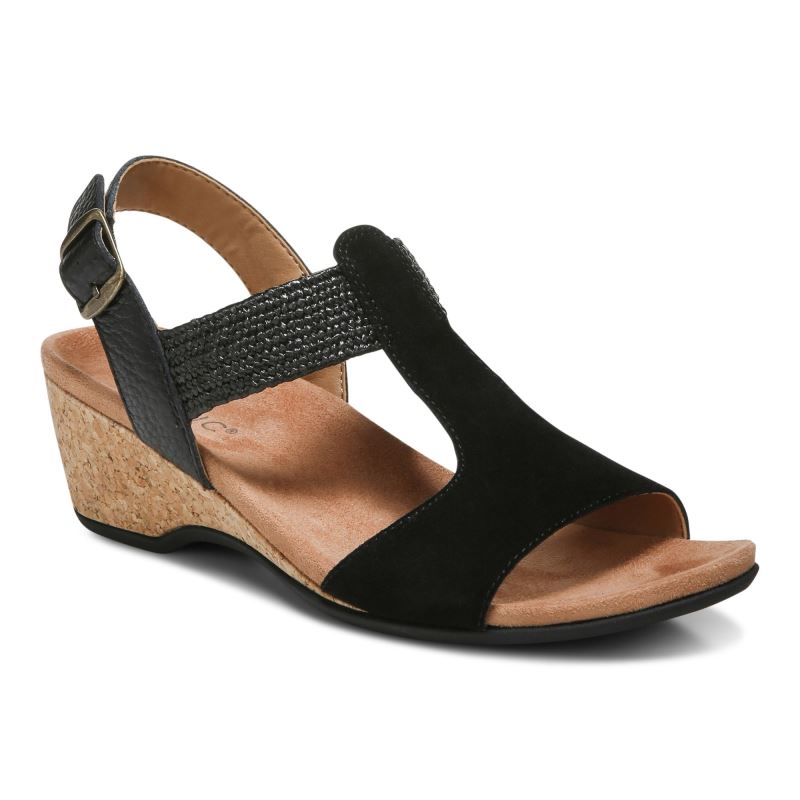 Vionic Kaytie Wedge Sandal Negros | MOTY8QgY