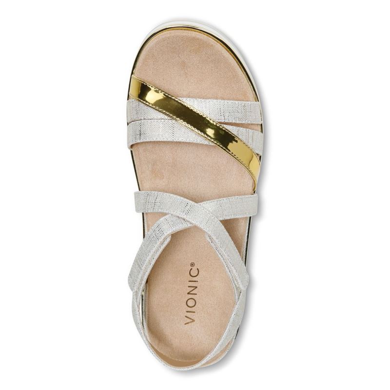 Vionic Kellyn Flatform Sandal Blancos | WfDgT5gZ