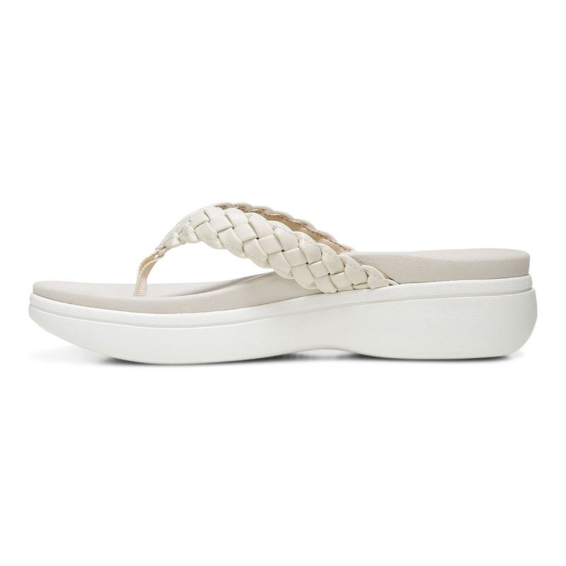 Vionic Kenji Plataforma Sandal Creme | v04PKr9g