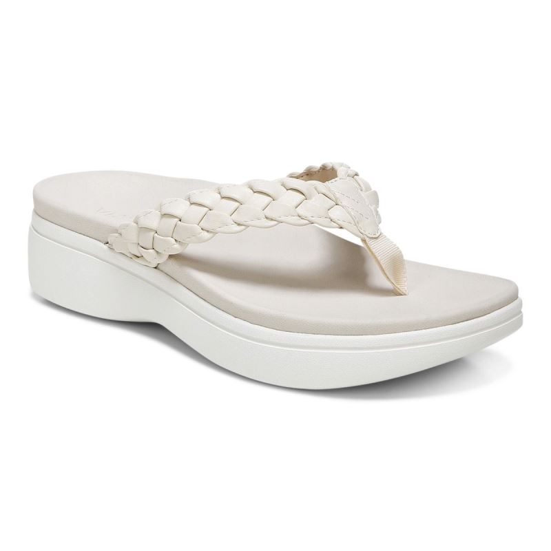 Vionic Kenji Plataforma Sandal Creme | v04PKr9g