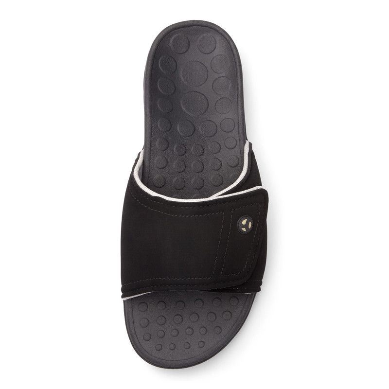 Vionic Kiwi Chanclas Sandal Negros Grises | ddu54hsL
