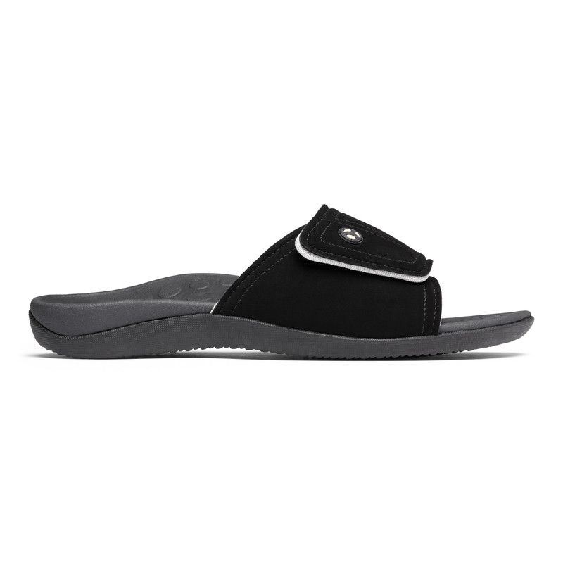 Vionic Kiwi Chanclas Sandal Negros Grises | ddu54hsL