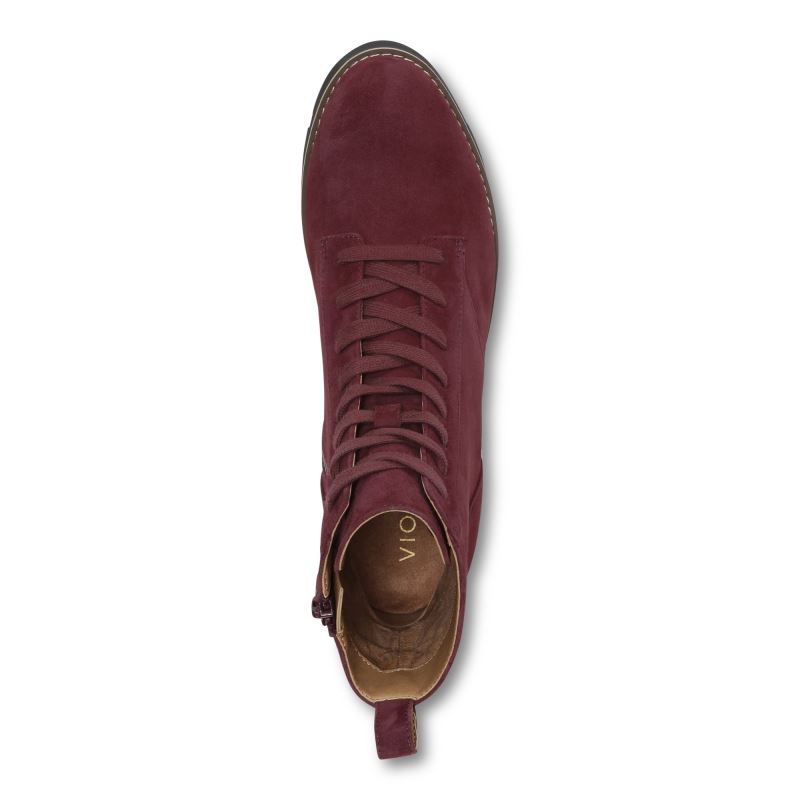 Vionic Lani Encaje-up Boot Vino Granate | AbaAPtht