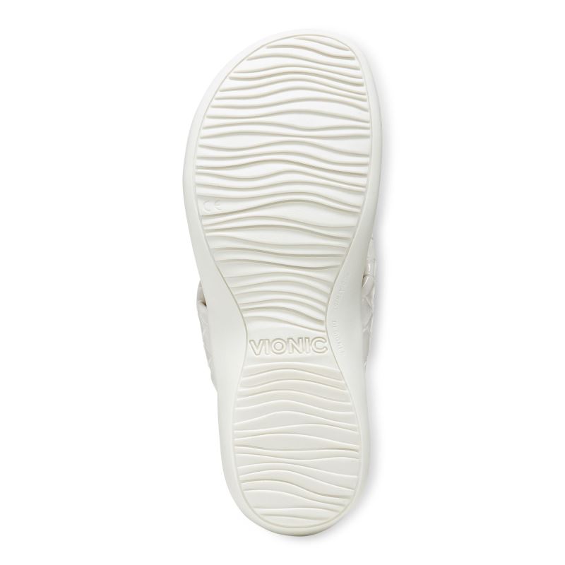 Vionic Layne Puntera Post Sandal Creme | 10kZsnvf