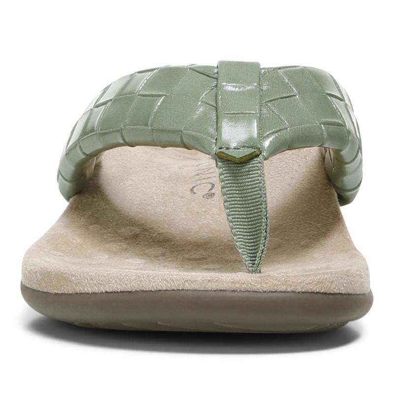 Vionic Layne Puntera Post Sandal Verde Oliva | cHq2iRGU