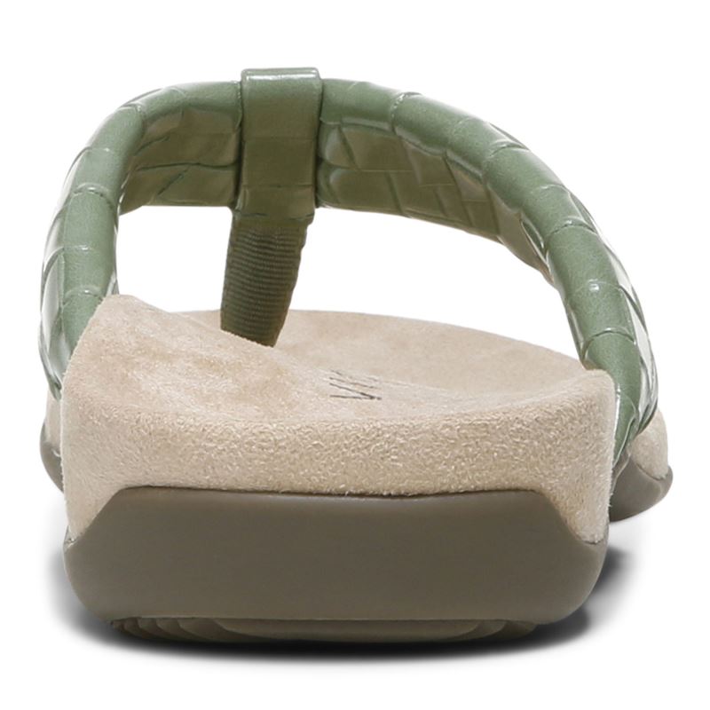 Vionic Layne Puntera Post Sandal Verde Oliva | cHq2iRGU