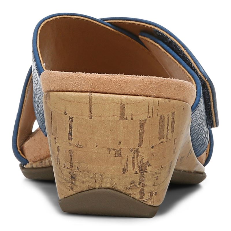 Vionic Leticia Wedge Sandal Azules Oscuro | rgcwaC3M