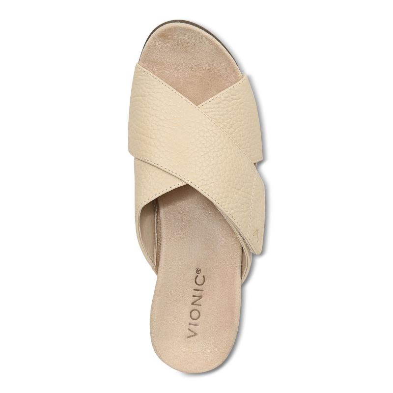 Vionic Leticia Wedge Sandal Beige | r4NvtEIZ