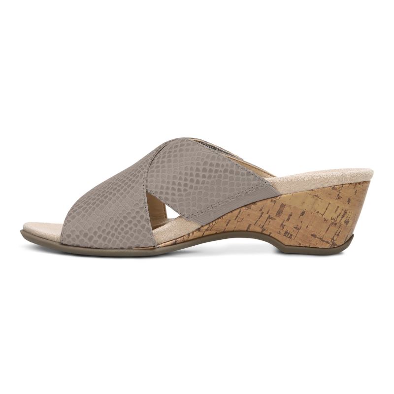 Vionic Leticia Wedge Sandal Grises | HhrJOn2F