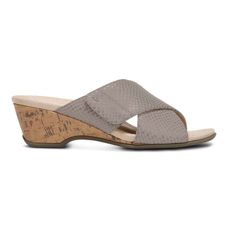 Vionic Leticia Wedge Sandal Grises | kuhyF83g