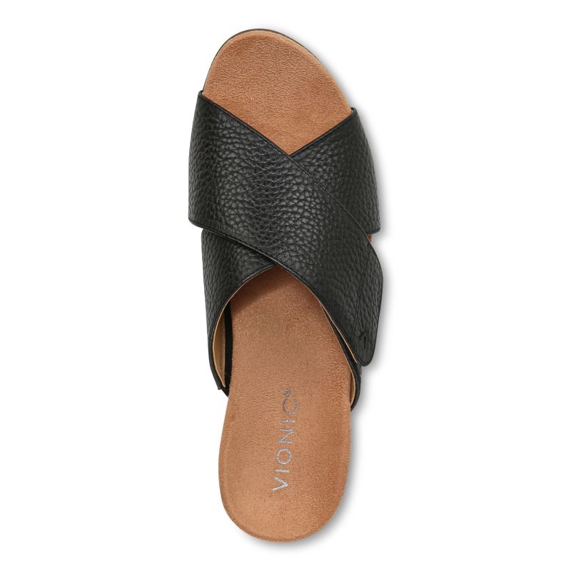 Vionic Leticia Wedge Sandal Negros | bugG2cmb