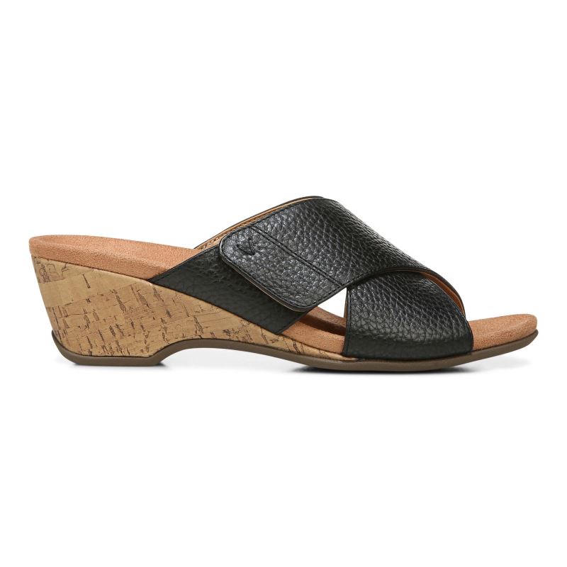 Vionic Leticia Wedge Sandal Negros | bugG2cmb