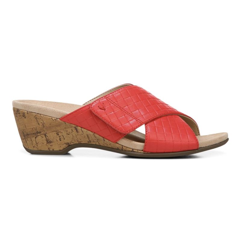 Vionic Leticia Wedge Sandal Rojos | eT7Rt64K