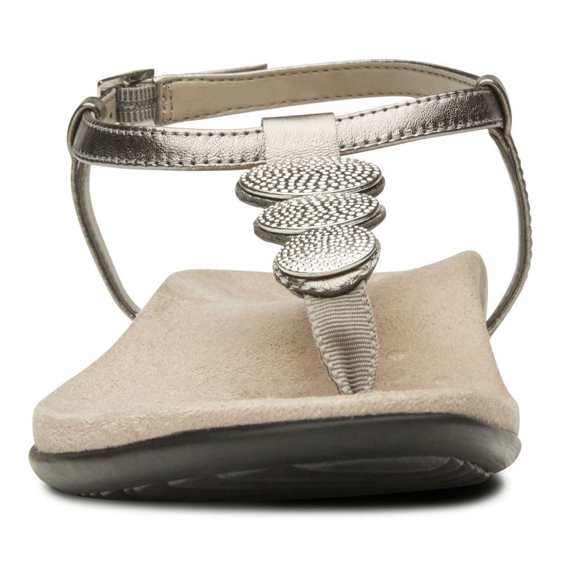 Vionic Lizbeth Backstrap Sandal Plateados | 4NJWOo5H