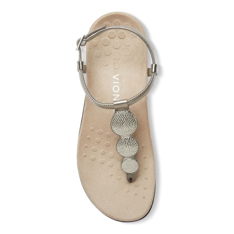 Vionic Lizbeth Backstrap Sandal Plateados | 4NJWOo5H