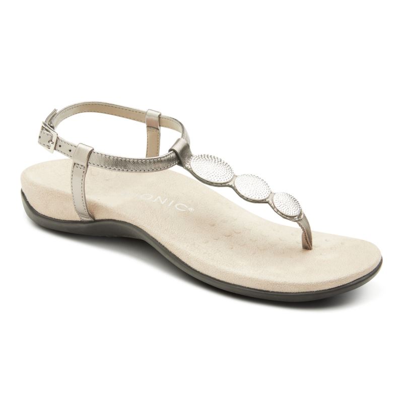 Vionic Lizbeth Backstrap Sandal Plateados | 4NJWOo5H