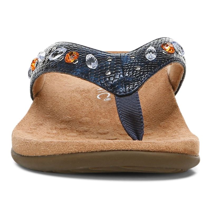 Vionic Lucia Puntera Post Sandal Azul Marino | ds0NskT6