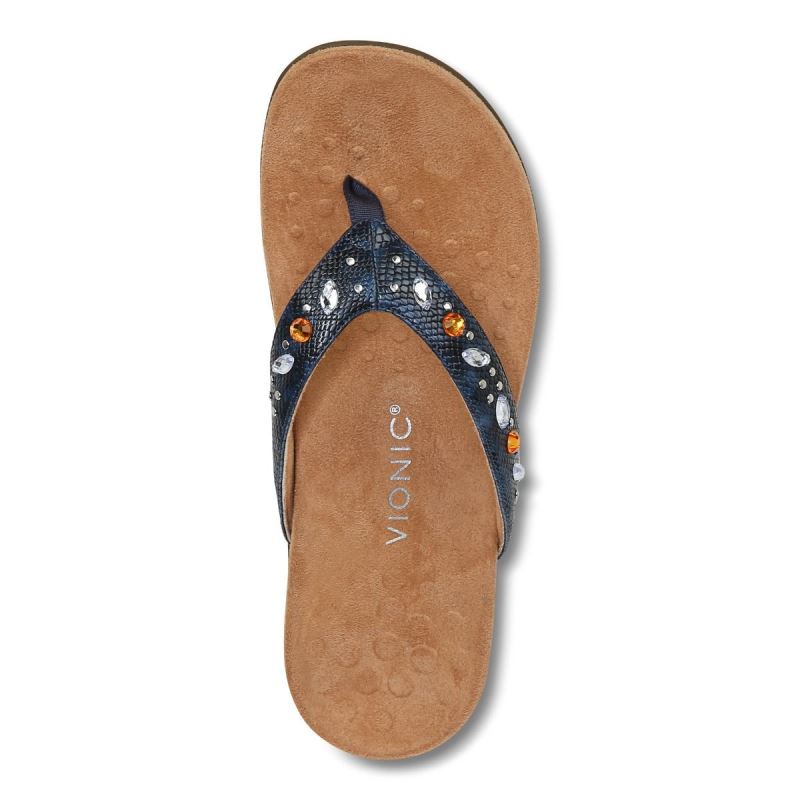Vionic Lucia Puntera Post Sandal Azul Marino | ds0NskT6