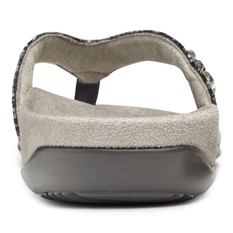 Vionic Lucia Puntera Post Sandal Grises Serpent | VtyklPSm