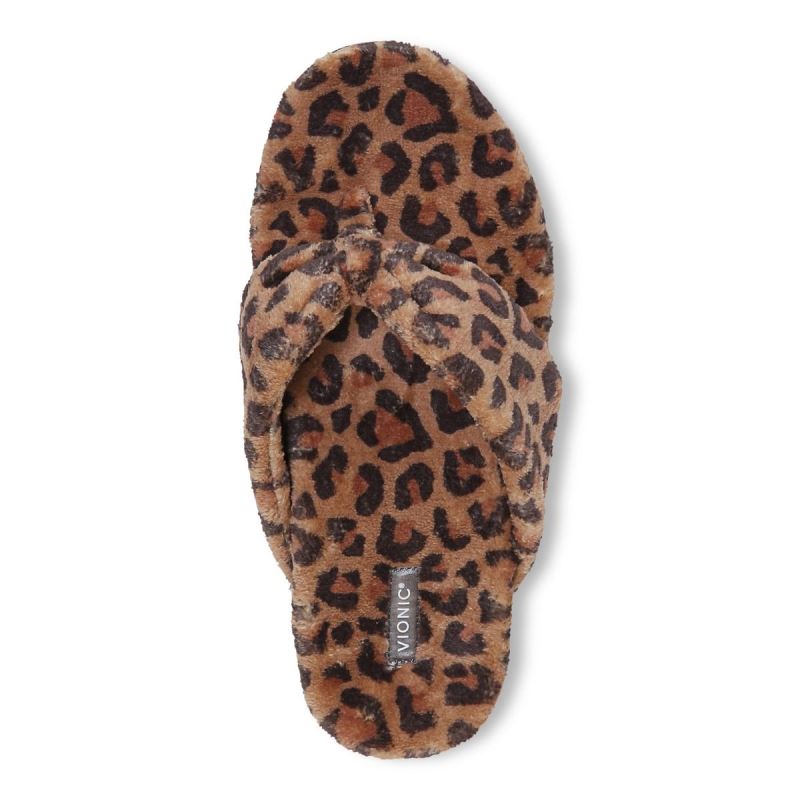 Vionic Lydia Pantuflas Marrom Leopardo | SBuwH2bU